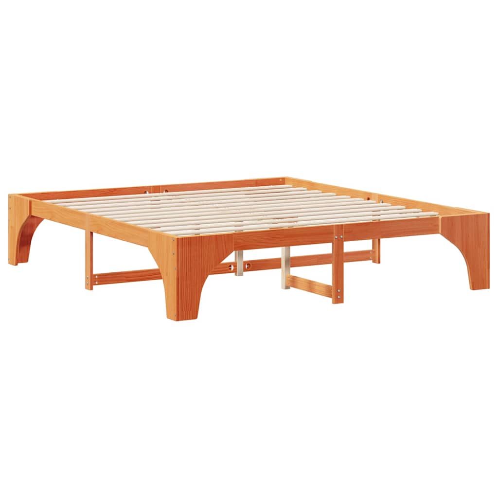 Bodenbettgestell Braun 180 x 200 cm Massivholz Kiefer